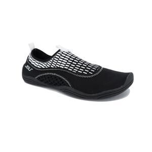 JBU Women's Black White Print Fin Water Ready Flats 8.5M